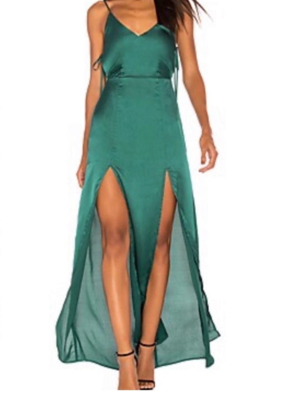 X REVOLVE GINA PLUNGING MAXI DRESS